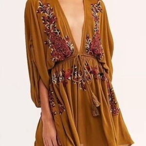 Free people Embroidered pineapple Mini Dress
